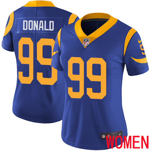 Los Angeles Rams Limited Royal Blue Women Aaron Donald Alternate Jersey NFL Football 99 Vapor Untouchable